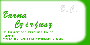 barna czirfusz business card